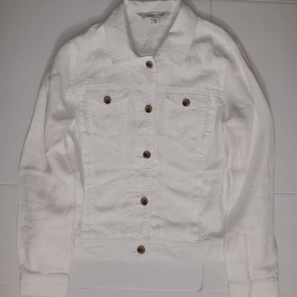 COLDWATER CREEK LINEN LIGHTWEIGHT JACKET - Picture 7 of 13